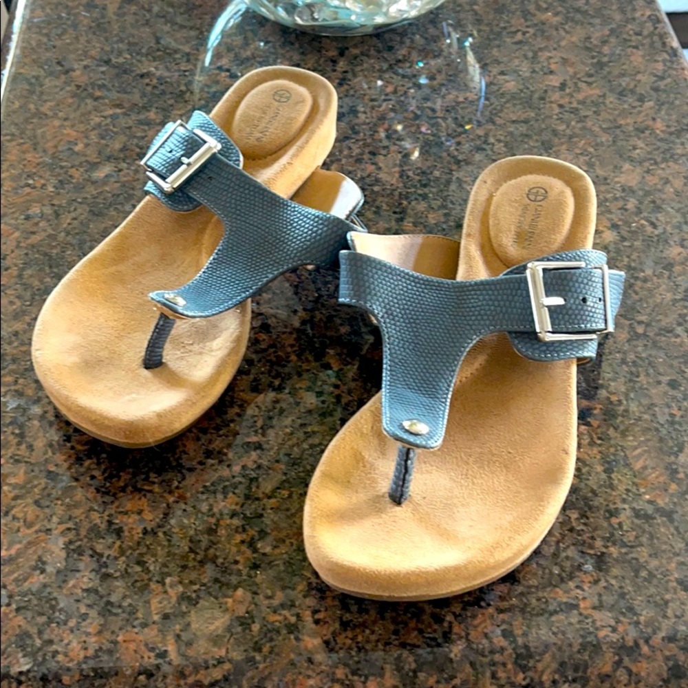 Giani Bernini Blue Sandals with Metallic Design